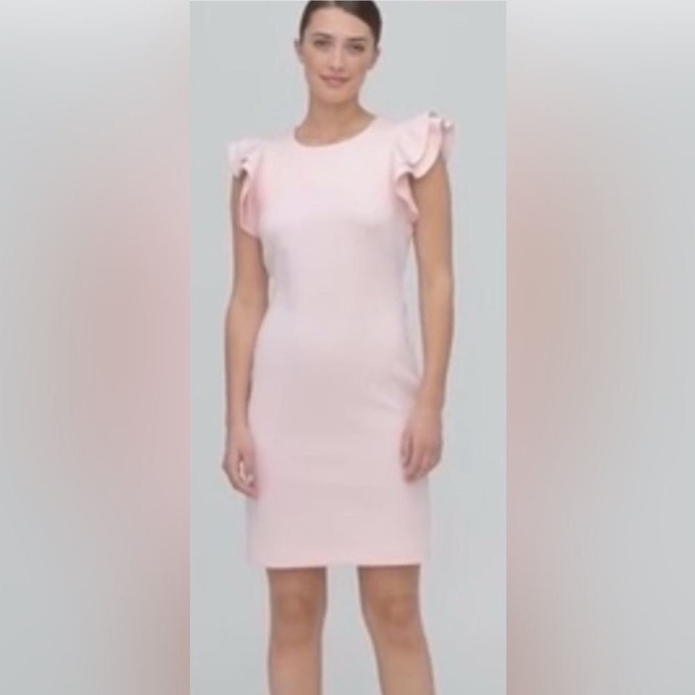 Tommy Hilfiger Pink Ruffle Sleeve Scuba sheath Dress in size 8
